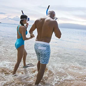 couple snorkeling